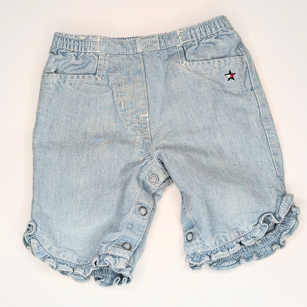 Vintage Tommy Hilfiger Baby Ruffle Denim Shorts | Size 6–12 Months Y2K